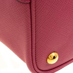 Pre Owned Prada Pink Saffiano Cuir Leather Double Handle Tote
