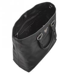Pre Owned Prada Black Soft Calf Leather Large Shopping Tote