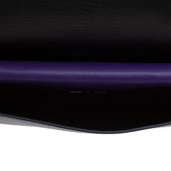 Pre Owned Prada Purple Lux Calf Leather Double Shoulder Bag