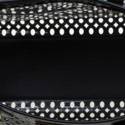 Pre Owned Prada Black Perforated Saffiano Fori Leather Satchel