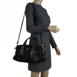 Pre Owned Prada Black Nylon Medium Tote