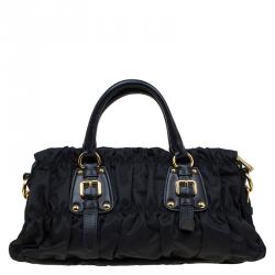 Pre Owned Prada Black Nylon Medium Tote