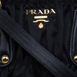Pre Owned Prada Black Nylon Medium Tote