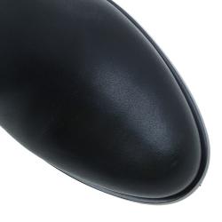 Pre Owned Prada Black Leather Zip Trimmed Ankle Boots Size 38