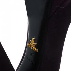Pre Owned Prada Purple Suede Block Heel Platform Pumps Size 39
