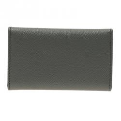Prada Grey Saffiano Portachiavi 6 Ganci Ring Key Holder 