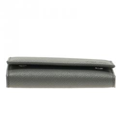 Prada Grey Saffiano Portachiavi 6 Ganci Ring Key Holder 