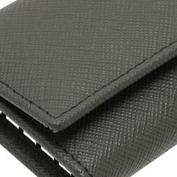 Prada Grey Saffiano Portachiavi 6 Ganci Ring Key Holder 