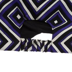 Prada Purple Printed Pleated Satin Turban Size M