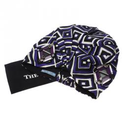 Prada Purple Printed Pleated Satin Turban Size M