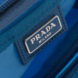 Pre Owned Prada Blue Nylon Vela Cosmetic Pouch