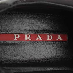 Pre Owned Prada Sport Black Saffiano Leather and Nylon Sneakers Size 37.5