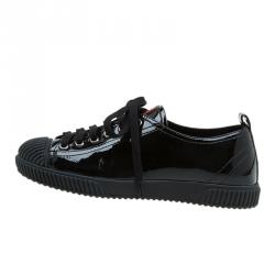 Pre Owned Prada Sport Black Patent Lace Up Sneakers Size 35
