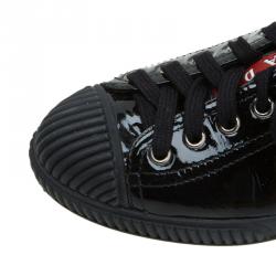 Pre Owned Prada Sport Black Patent Lace Up Sneakers Size 35