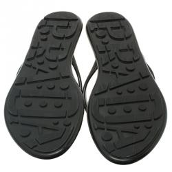 Pre Owned Prada Sport Black Crosshatched Thong Sandals Size 36