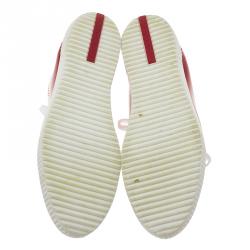 Pre Owned Prada Sport Red Patent Lace Up Sneakers Size 38.5