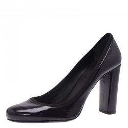 Pre Owned Prada Sport Purple Patent Block Heel Pumps Size 41