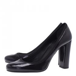 Pre Owned Prada Sport Purple Patent Block Heel Pumps Size 41