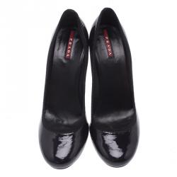 Pre Owned Prada Sport Purple Patent Block Heel Pumps Size 41