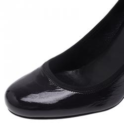 Pre Owned Prada Sport Purple Patent Block Heel Pumps Size 41