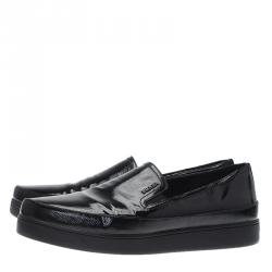 Pre Owned Prada Sport Black Patent Skate Sneakers Size 39.5