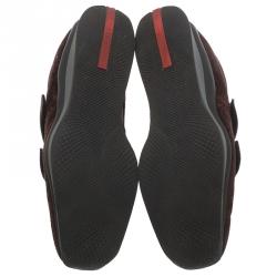 Pre Owned Prada Sport Brown Suede Velcro Sneakers Size 38.5