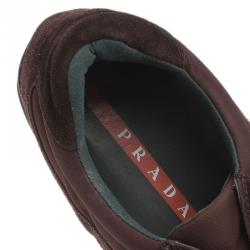 Pre Owned Prada Sport Brown Suede Velcro Sneakers Size 38.5