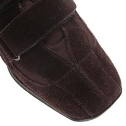 Pre Owned Prada Sport Brown Suede Velcro Sneakers Size 38.5