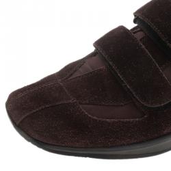 Pre Owned Prada Sport Brown Suede Velcro Sneakers Size 38.5