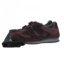 Pre Owned Prada Sport Brown Suede Velcro Sneakers Size 38.5