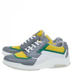 Pre Owned Prada Sport Multicolor Leather and Mesh Lace Up Sneakers Size 39.5