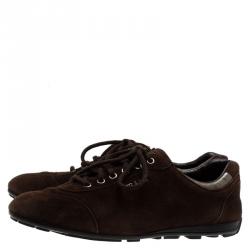 Pre Owned Prada Sport Brown Suede Lace Up Sneakers Size 39.5