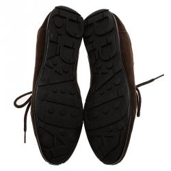 Pre Owned Prada Sport Brown Suede Lace Up Sneakers Size 39.5