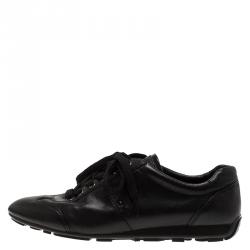 Pre Owned Prada Sport Black Leather Lace Up Sneakers Size 40