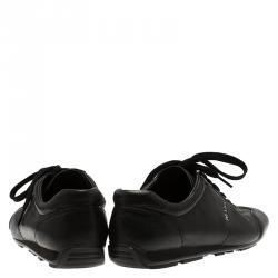 Pre Owned Prada Sport Black Leather Lace Up Sneakers Size 40