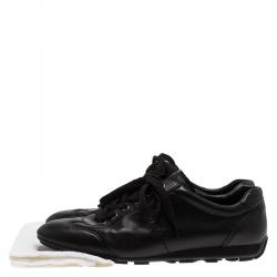 Pre Owned Prada Sport Black Leather Lace Up Sneakers Size 40