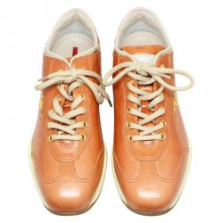 Prada Sport Tan Leather Sneakers Size 36