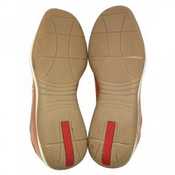 Prada Sport Tan Leather Sneakers Size 36