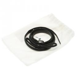 Prada Black Patent Leather Bow Skinny Belt 80 CM