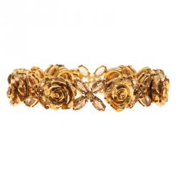 Pre Owned Prada Rose Gold Tone Crystal Bracelet