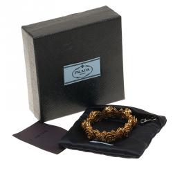 Pre Owned Prada Rose Gold Tone Crystal Bracelet
