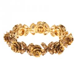 Prada Rose Gold Tone Crystal Resin Bracelet