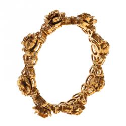 Prada Rose Gold Tone Crystal Resin Bracelet