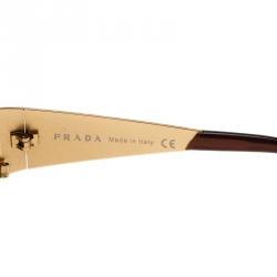 Pre Owned Prada Gold SPR 65I Sunglasses
