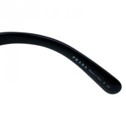 Pre Owned Prada Black Round Baroque Sunglasses