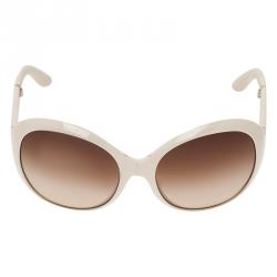 Prada White SPR 12O Oversized Round Sunglasses 