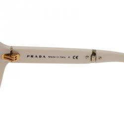 Prada White SPR 12O Oversized Round Sunglasses 