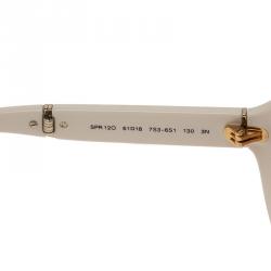 Prada White SPR 12O Oversized Round Sunglasses 