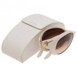 Prada White SPR 12O Oversized Round Sunglasses 