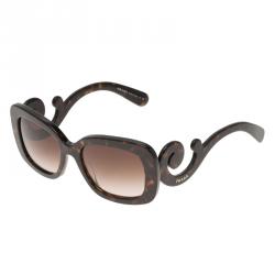 Prada Tortoise Frame Baroque Rectangle Sunglasses